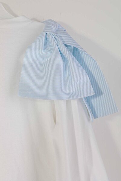 LUESS Kız Çocuk Kurdela Detaylı Uzun Kollu Tişört (3-4 Yaş 8-9 Yaş)