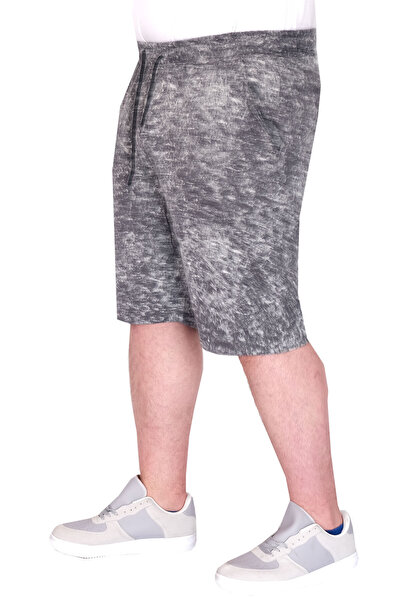 ModeXL Mode XL Oversize Men's Shorts Etching Print 20037S Anthracite