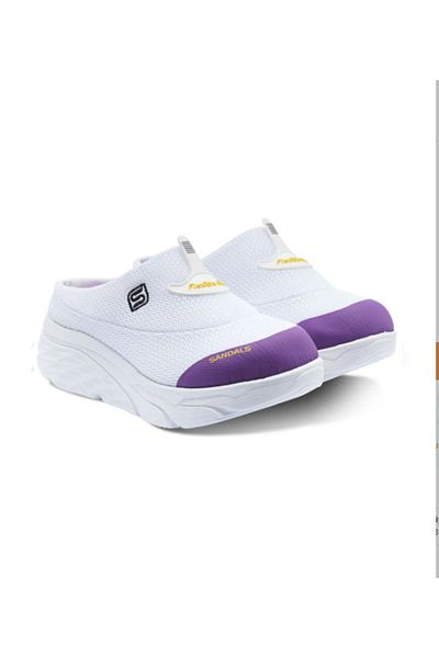 GDT Ayakkabı White Color Orthopedic Padding Sole Mesh Sabo Women's Sports Slippers