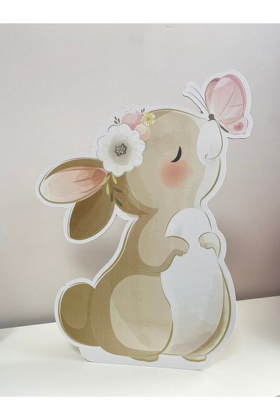 neşeli günlerim Temă iepure fluture - Panou cu picioare de 40 cm