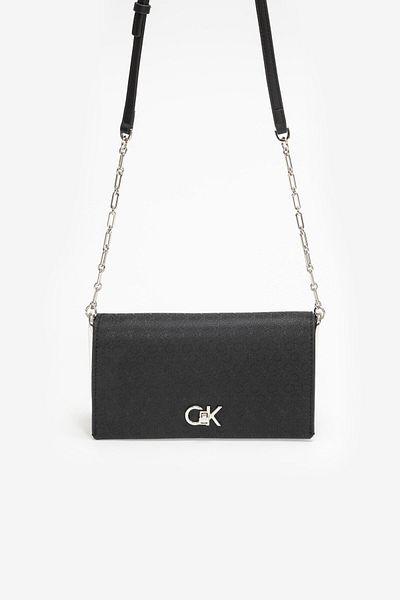 Calvin Klein Women's Brand Logo Adjustable Chain Strap Black Shoulder Bag K60K 613141 -0Gj