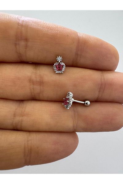 Arescollection 1 Pc Zircon Stone Helix Tragus Lobe Matched Piercing Earrings