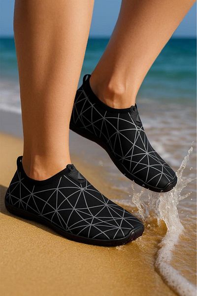 Lord Mountain Pantofi Prism Black Grey, Pantofi de plajă, Pantofi de piscină, Design flexibil