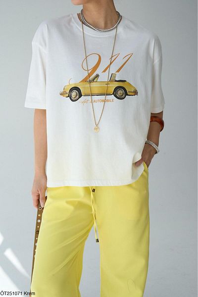 CADDELAMODA Μπλουζάκι με στάμπα αυτοκινήτου Oversize