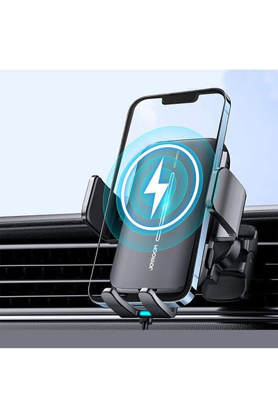 REDz Accessories Stand de încărcare wireless 15W, Joyroom JR-ZS245, Grilă de ventilație, Cleme automate, Negru