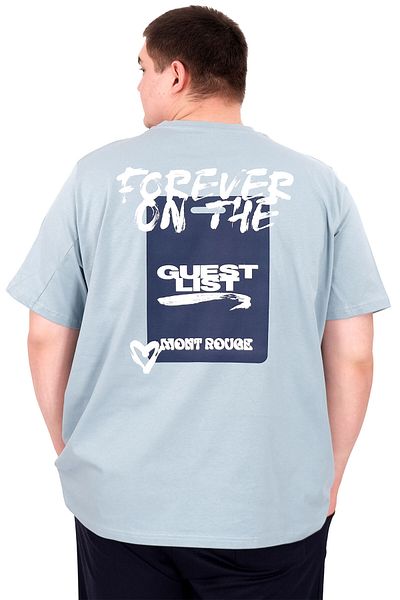 ModeXL Mode XL Large Size Men's T-Shirt Crew Neck Forever U25023 Blue