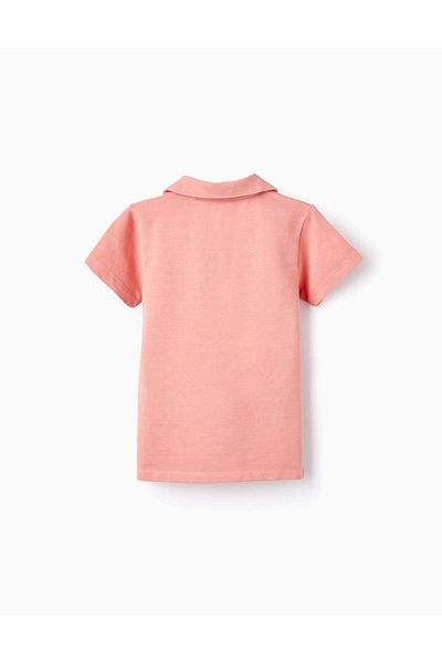 Ziddy Buttonless Cotton Polo for Boys 'B&S', Coral