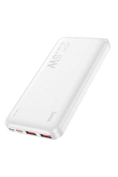 REDz Accessories Hoco J101 External Battery, 10,000 mAh, USB and USB Type-C, PD QC 3A 22.5W, White