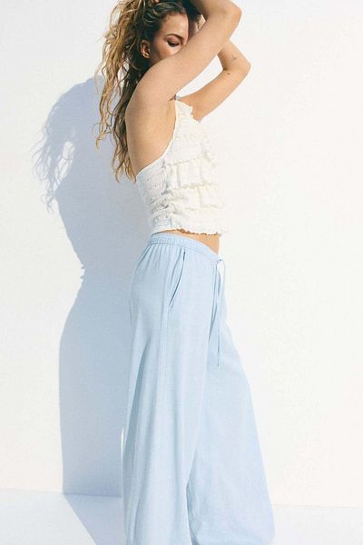 H&M Linen-blend drawstring trousers