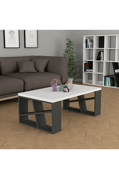 Mourah Home Honey Modern Coffee Table H 40cm White/Dark Grey