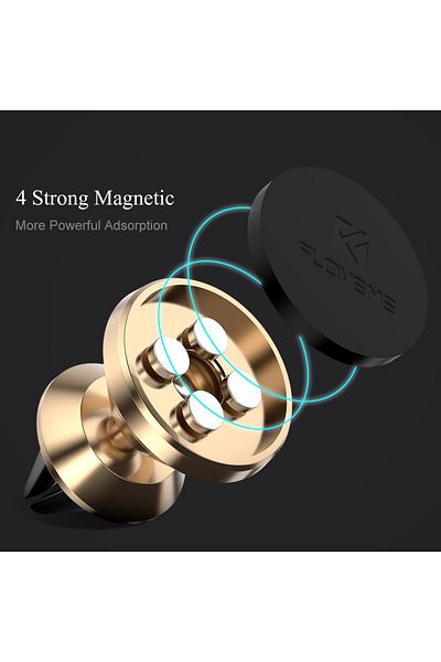 REDz Accessories Suport magnetic pentru telefon auto, grilă de ventilație, negru, rotație 360 ​​grade, marca Floveme
