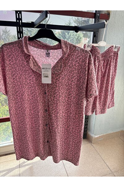 Butik Şortlu Kadın Pijama Takımı Leopar Desen