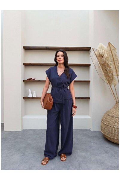 ESRAHELVACI Belted Linen Set