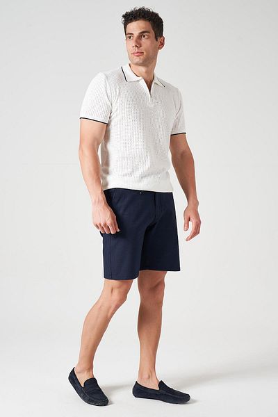 TENA Ανδρικό σορτς Jogger από βαμβακερό μισό ελαστικό μέσης 2-σκούρο μπλε