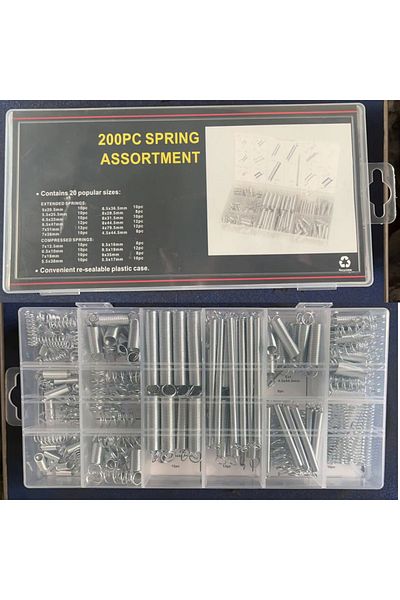Choice 0.4mm 200pcs Extension Spring Set Hardware Tool Metal Steel Assorted Steel Spring Electrical Spring