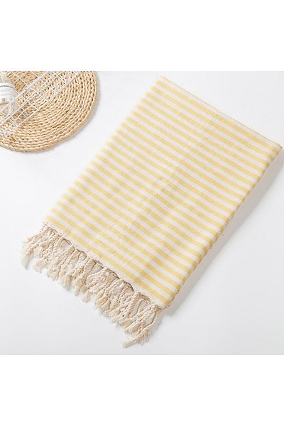 Choice 1pc 100x180CM Yellow YEUZLICOTTON Hot Sale luxury Striped Tassel 100% cotton sauna spa bath towel Fo