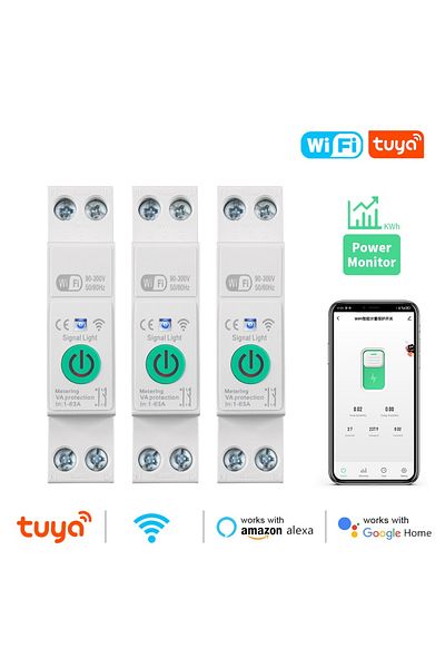 Choice Tuya Wifi Mcb Smart Circuit Breaker Over Current Under Voltage Protection Power Metering 1-63a Re...