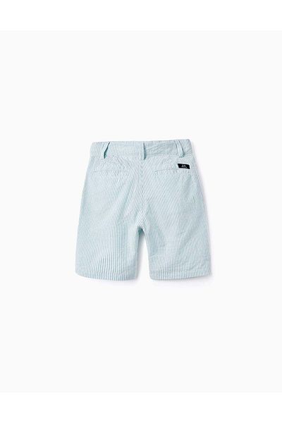 Ziddy Striped Chino Shorts for Boys, White/Green