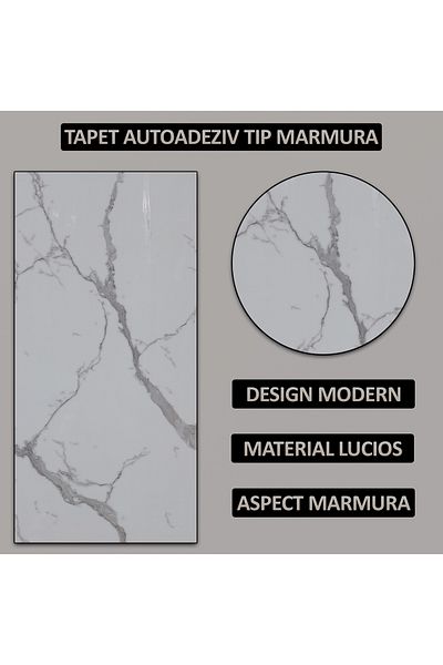 NEXTLY Set 50 X Tapet Autoadeziv Imitatie Marmura , Waterproof, Ajustabil, Adeziv Puternic, Usor