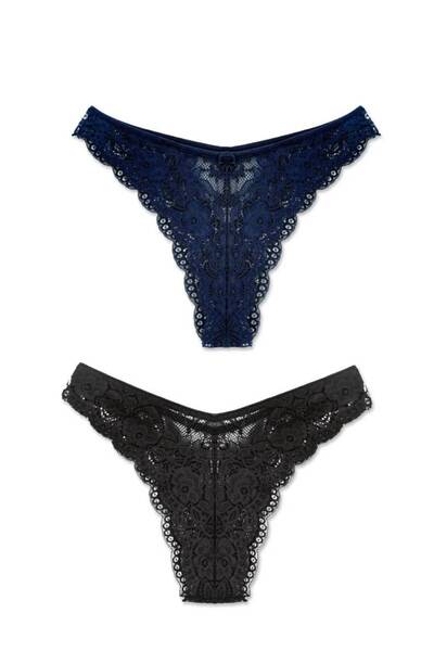 Maxi İdol Women's Sweatpants Brazilian Lace Panties 2Pcs