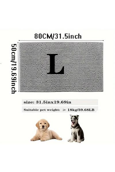 Choice L (50x80)CM Dog Door Mat Dog Mud Mat For Muddy Paws Absorbs Moisture And Dirt Absorbent Non-Slip Was
