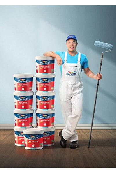 Marshall Plastik Mat Su Bazlı Silinebilir Iç Cephe Duvar Boyası 15 Lt Kum Beji