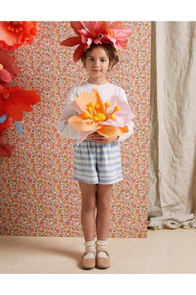 Ziddy Striped Cotton Shorts for Girls 'B&S', Blue