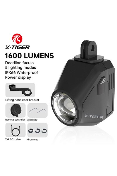 X-TIGER Qd-2501 Bike Light 1600 Lumens High Brightness Ip66 Waterproof Bike Headlamp Type-c Mtb Road