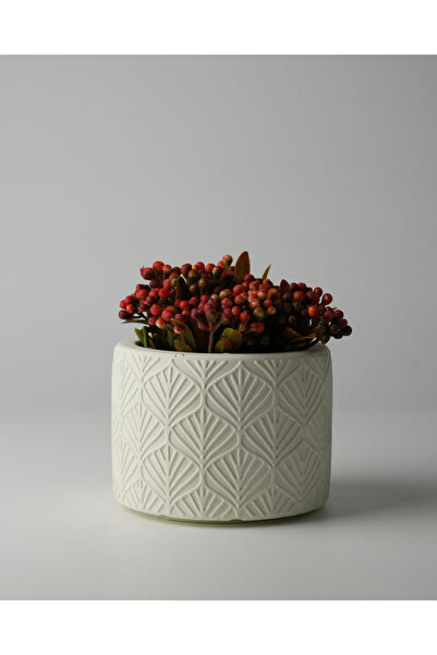 Kaju Creative Dekoratif Beton Saksı - Yaprak Desenli 8x10 0.25L Küçük Boy Saksı