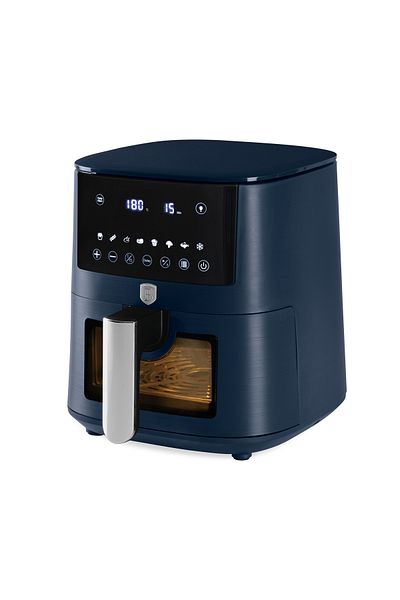 Berlinger Haus Friteuză cu aer BerlingerHaus - Colecția Deep Sea, 5L, Digitală, LED, 1400W, Albastră, Fereastră
