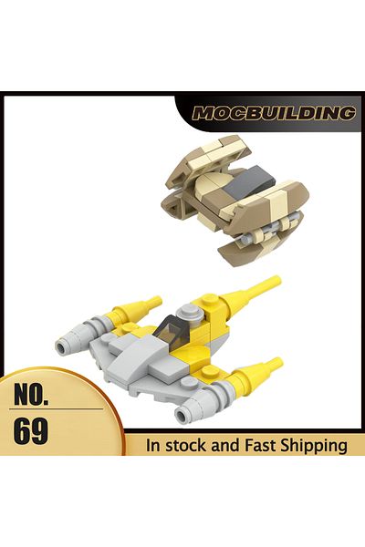 MOCBUILDING 69pcs Space Movie Series Model Micro N1 And Starfighters Moc Building Blocks Diy Assembly Bricks Cre