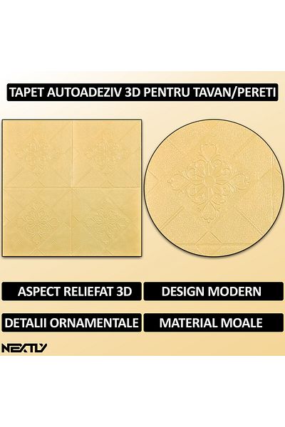 NEXTLY Set 100 X Tapet Autoadeziv 3d , Design Modern, Pentru Perete Sau Tavan, Waterproof