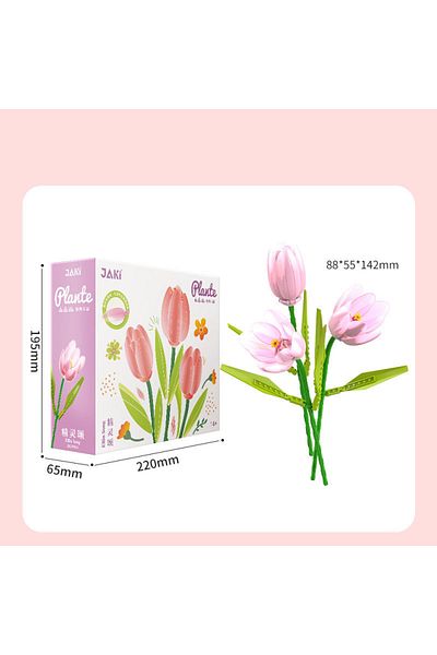 Choice With box JAKI Plant series imitated eternal flower tulip DIY bouquet home decoration girl building b