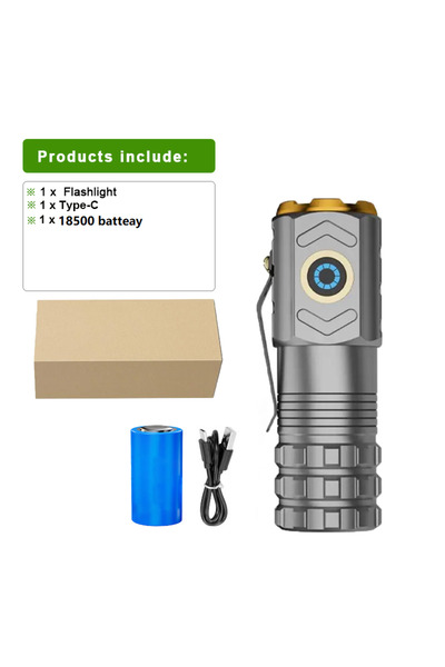 paweinuo mini flashlight Kit B Portable Mini Ultra Bright Flashlight 18500 Rechargeable Torch with Magnet Pow