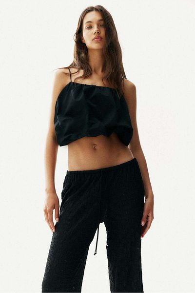 H&M Lace-look drawstring trousers