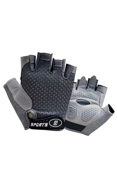Choice L Gray Spring And Summer Breathable Children's Half Finger Cycling Gloves Outdoor Sports Anti Slip A