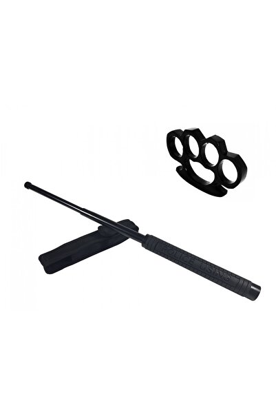 Depox Sada policejních teleskopických obušků, 49 cm a černá krabička o tloušť...