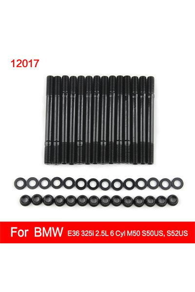 mrhello 12017 For 201-4302 Cylinder Head Stud Kit For Bmw E36、325i 2.5l 6 Cyl M50 3.0l S50us 3.2l S52us Inli