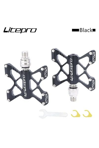 GOLDIX Black LP Litepro K5 Quick Release Bicycle Pedal Folding QR Pedal Aluminum Alloy Ultralight Antislip