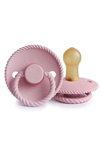 Frigg 0-6 Months Baby Pink Rope Rubber Pacifier