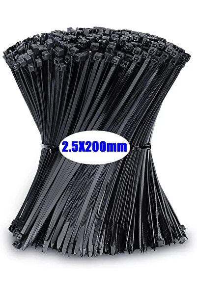 choice2 300 قطعة من طوق تثبيت بلاستيكي أسود مقاس 2.5 × 200 مم، أربطة بلاستيكي...