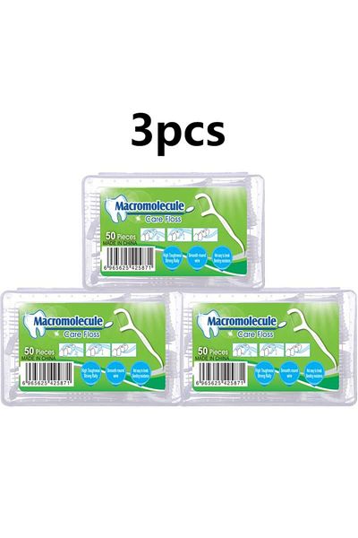 Choice 3 Box 3 Pcs Polymer Floss Stick High Tensile Floss Oral Care Floss Stick Disposable Toothpick Dental