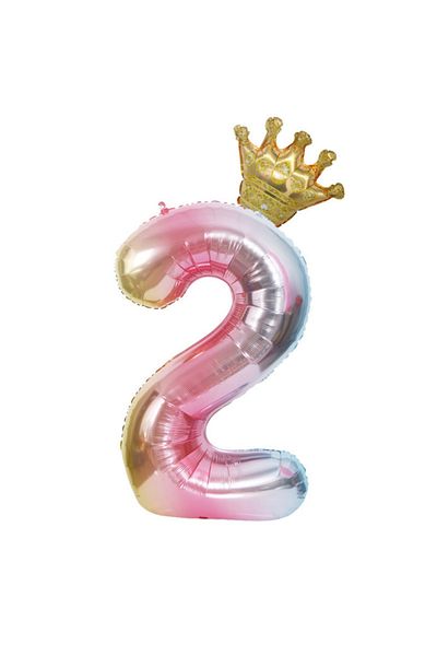 Choice Number 32inch HG9074-2 2 PCS 32 inch gradient digital balloon children's birthday decoration Number