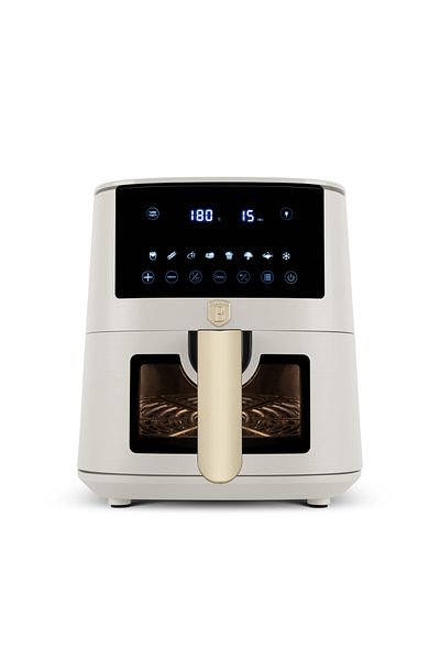 Berlinger Haus Friteuză cu aer BerlingerHaus - Colecția Sahara, 5L, Digitală, LED, 1400W, Crem, Fereastră