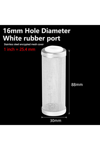 Choice4 White 16mm 12/16mm Aquarium Inflow Inlet Filter Stainless Steel Mesh ...