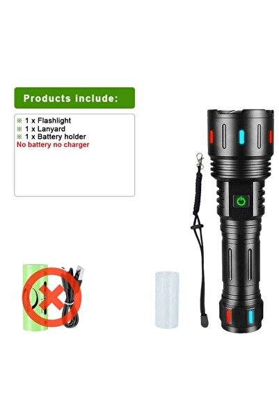 paweinuo no battery 200000000 Most Powerful Led Flashlight Rechargeable 800W LED Flashlights High Power Zoom