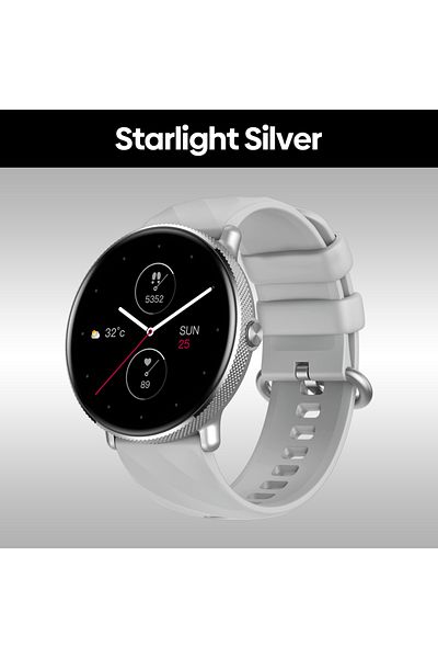 Zeblaze Starlight Silver Gtr 3 Pro Amoled Display Make/answer Phone Calls Smart Watch 316l Stainless
