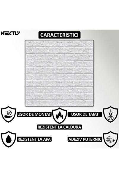 NEXTLY Set of 20 X 3D Self-Adhesive Wallpaper, For Ceiling/Wall, Brick Design, Waterproof, Adjustable