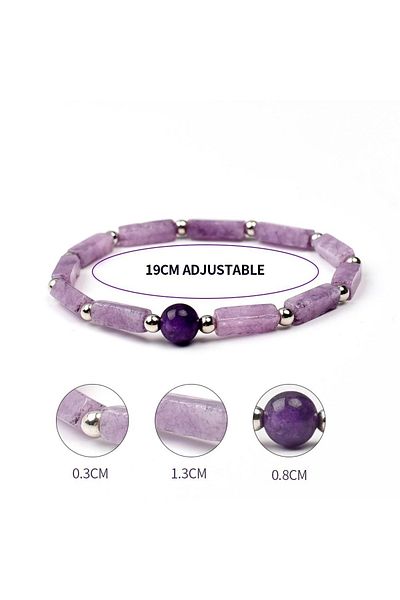 Choice Purple Natural Amethyst Body-purify Slimming Bracelet Stone Energy Yoga Bracelets for Women Weight L