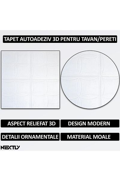 NEXTLY Set 20 X Tapet Autoadeziv 3d , Pentru Perete Sau Tavan, Waterproof, Ajustabil, Suprafata